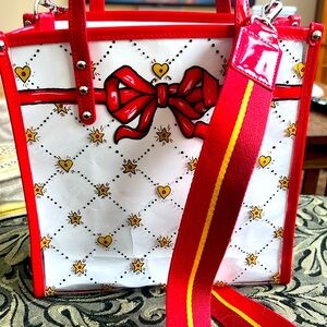 BRIGHTON Celebrate ❤️Tote VIP Clear Vinyl Travel Bag Purse Red Bow